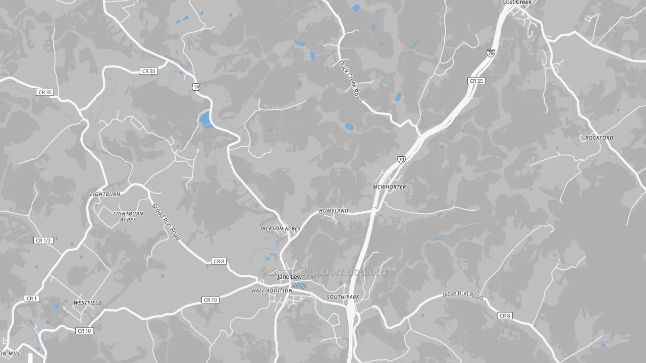 Transit Grade map of McWhorter, WV