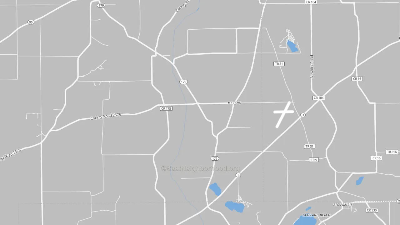 Transit Grade map of McZena, OH