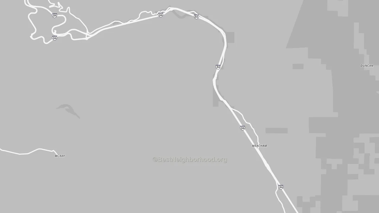 Transit Grade map of Meacham, OR