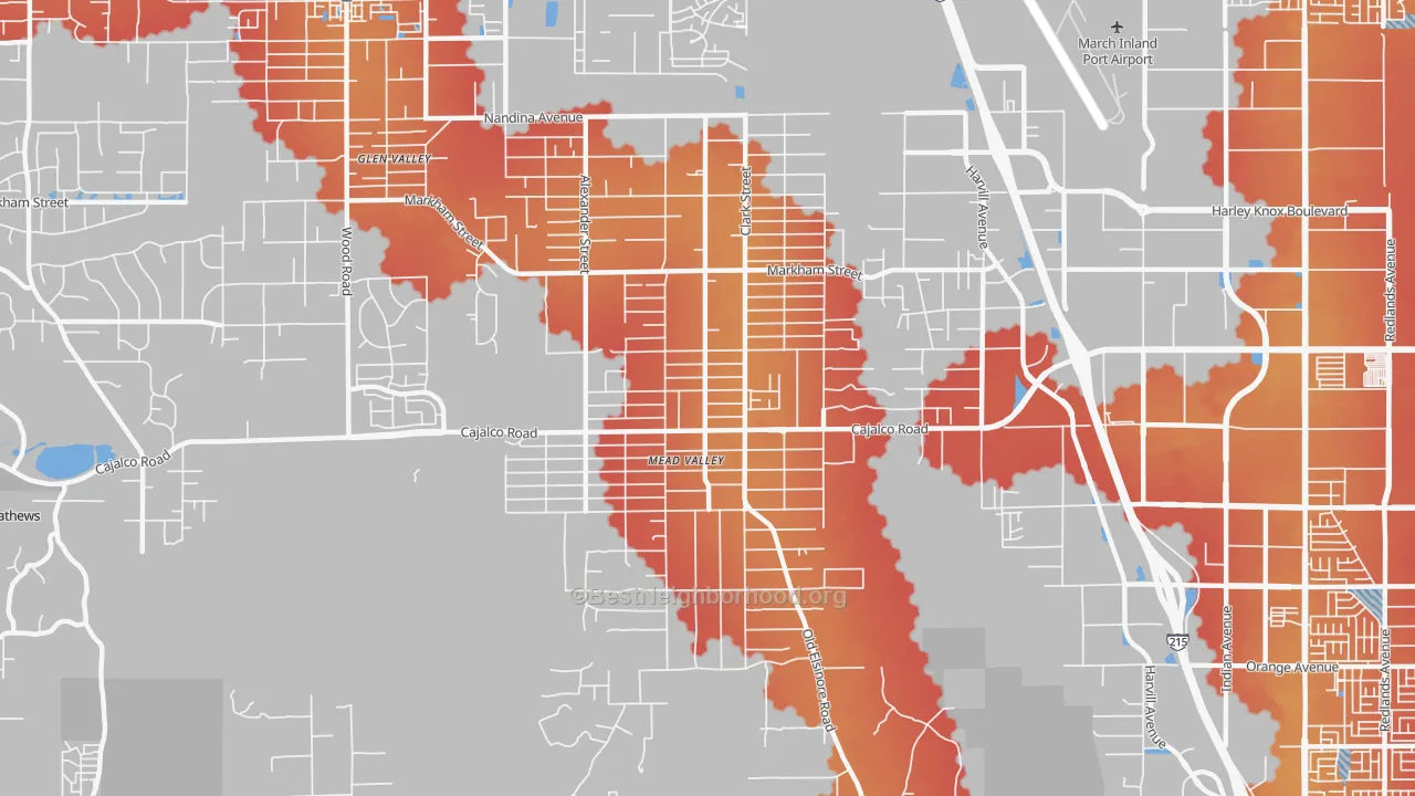 Transit Grade map of Mead Valley, CA