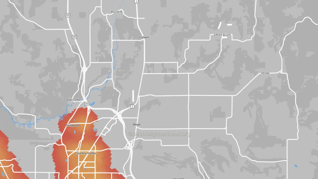 Transit Grade map of Mead, WA