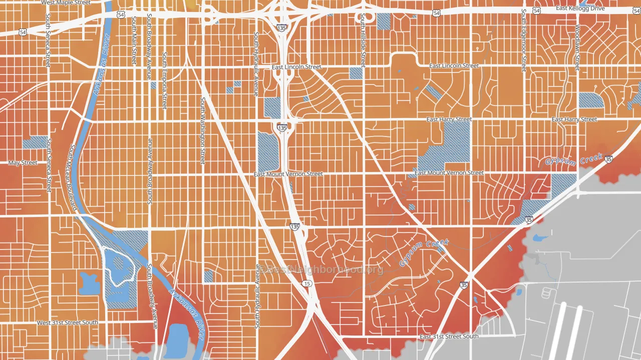 Transit Grade map of Mead, Wichita, KS