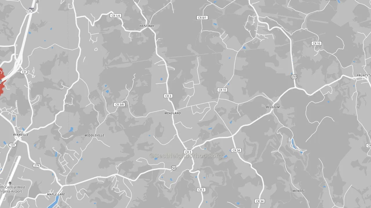 Transit Grade map of Meadland, WV