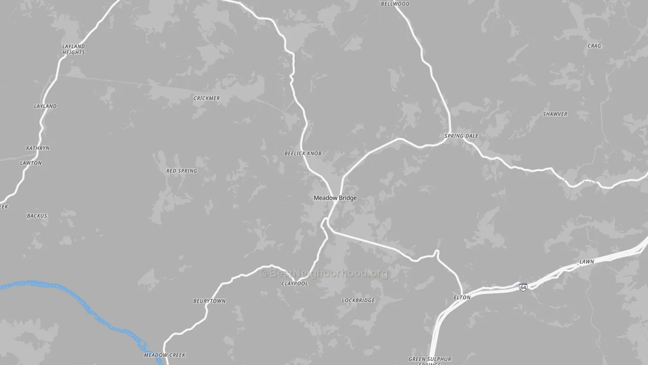 Transit Grade map of Meadow Bridge, WV