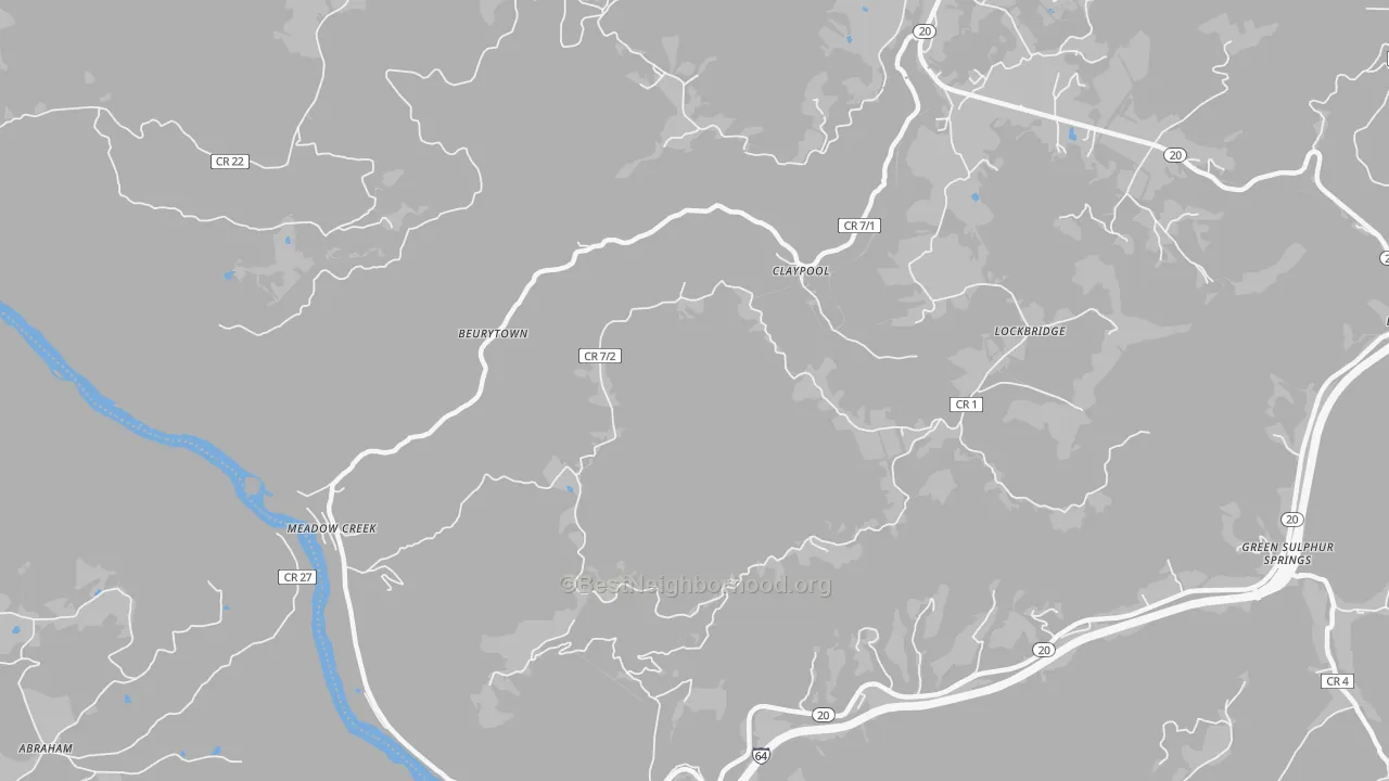 Transit Grade map of Meadow Creek, WV