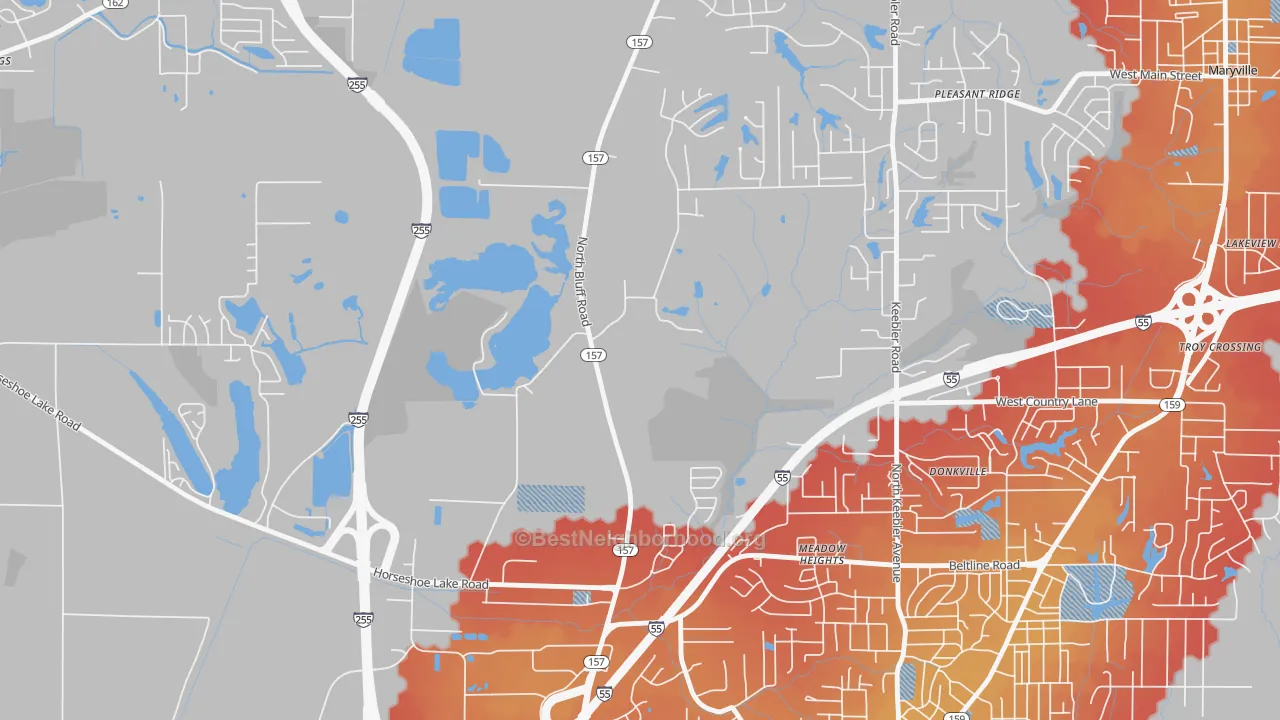 Transit Grade map of Meadow Heights, IL