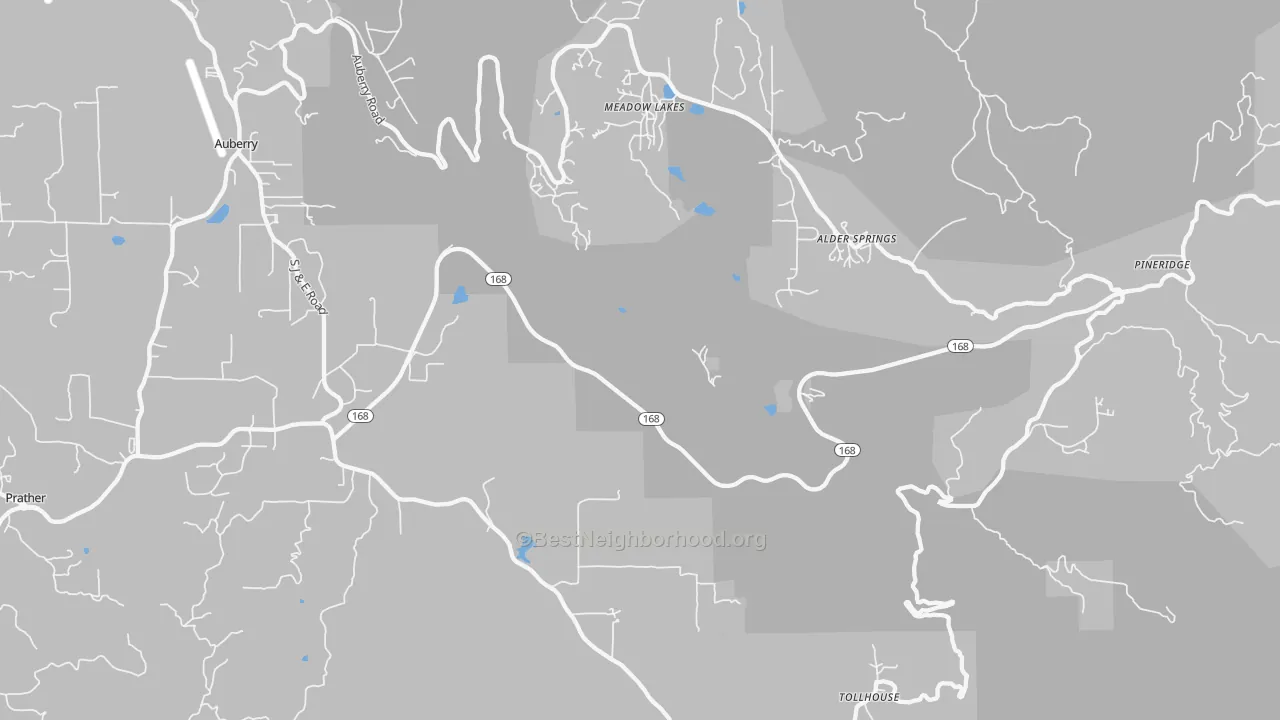 Transit Grade map of Meadow Lakes, CA