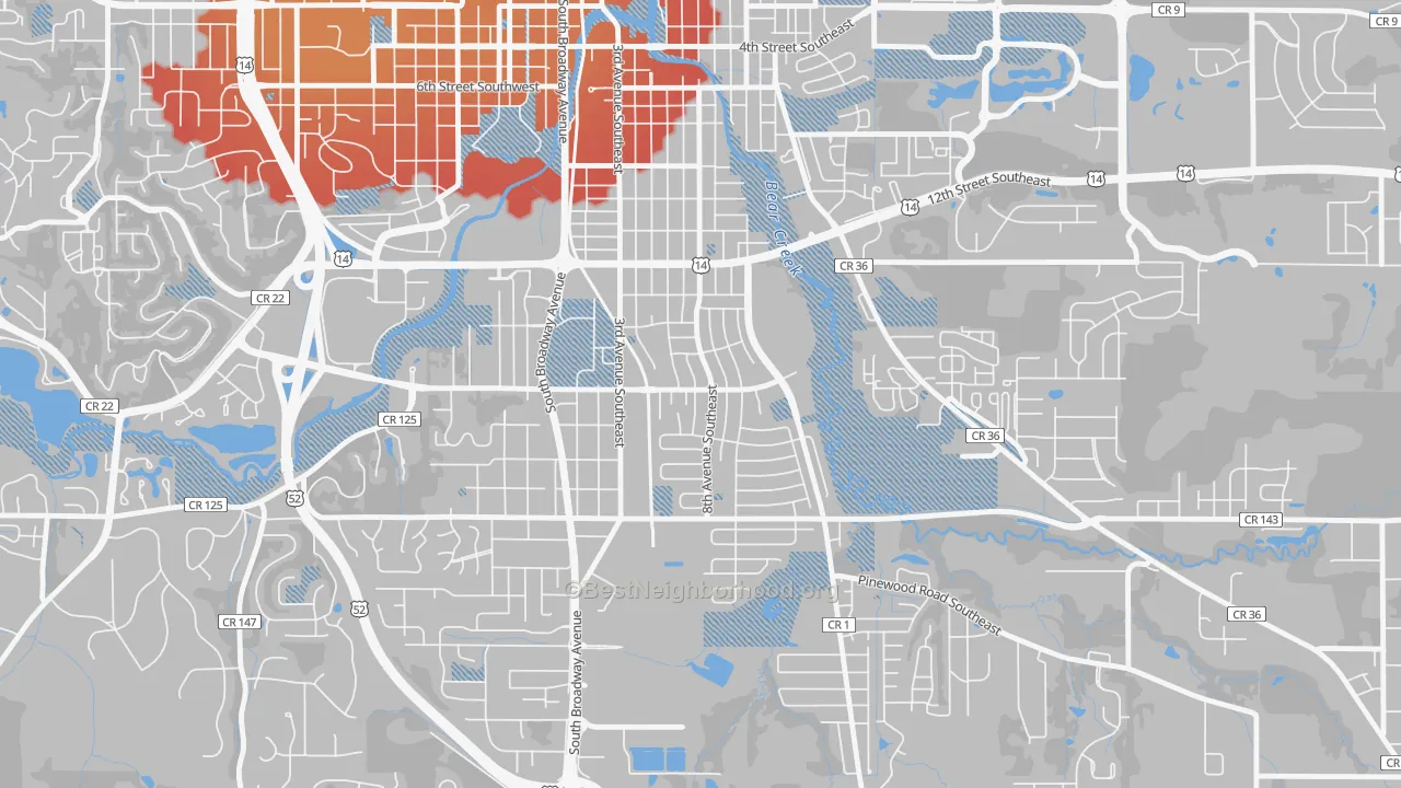 Transit Grade map of Meadow Park, Rochester, MN