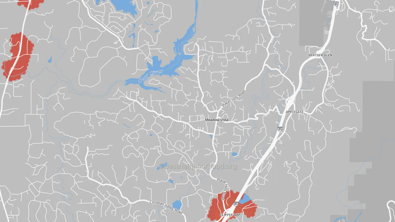 Transit Grade map of Meadow Vista, CA