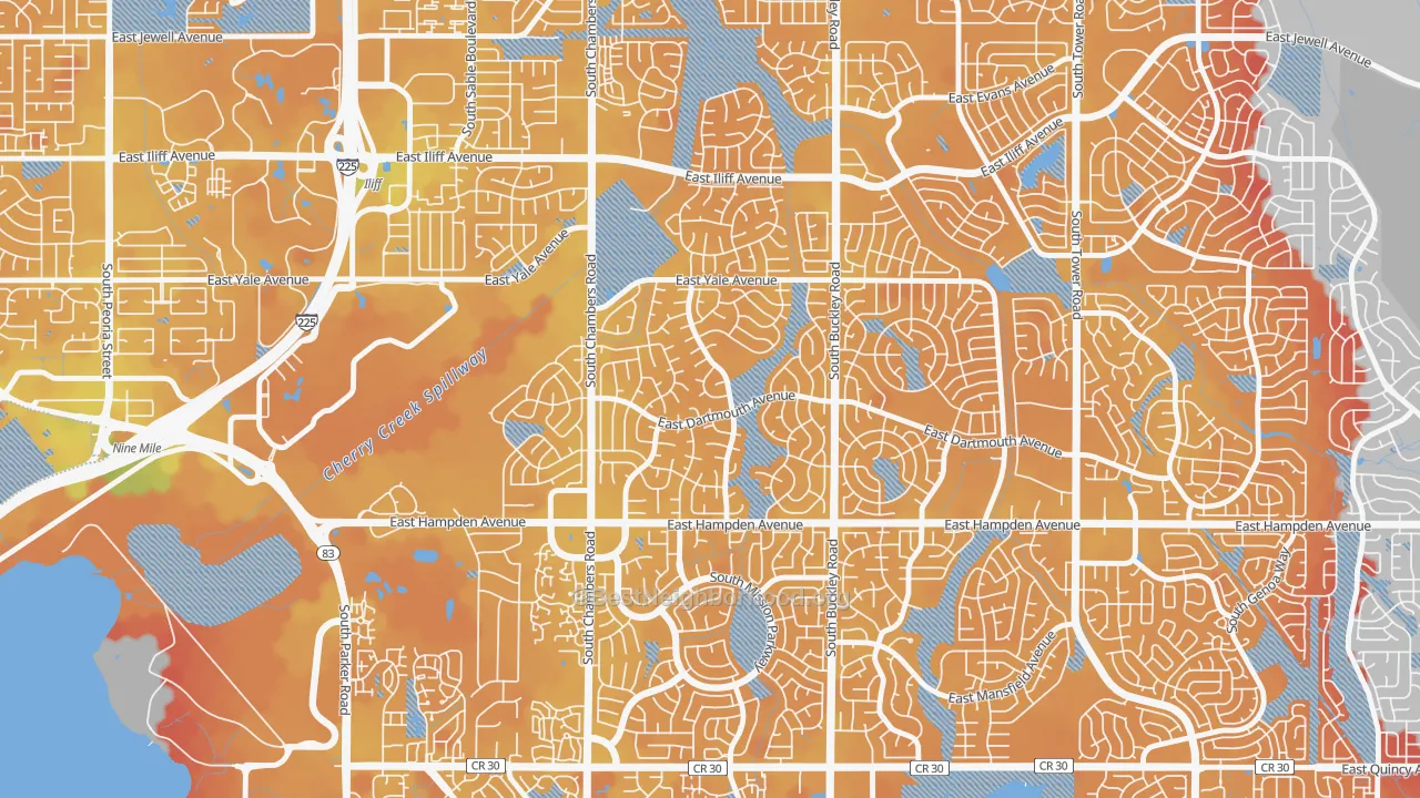 Transit Grade map of Meadow Wood, Aurora, CO