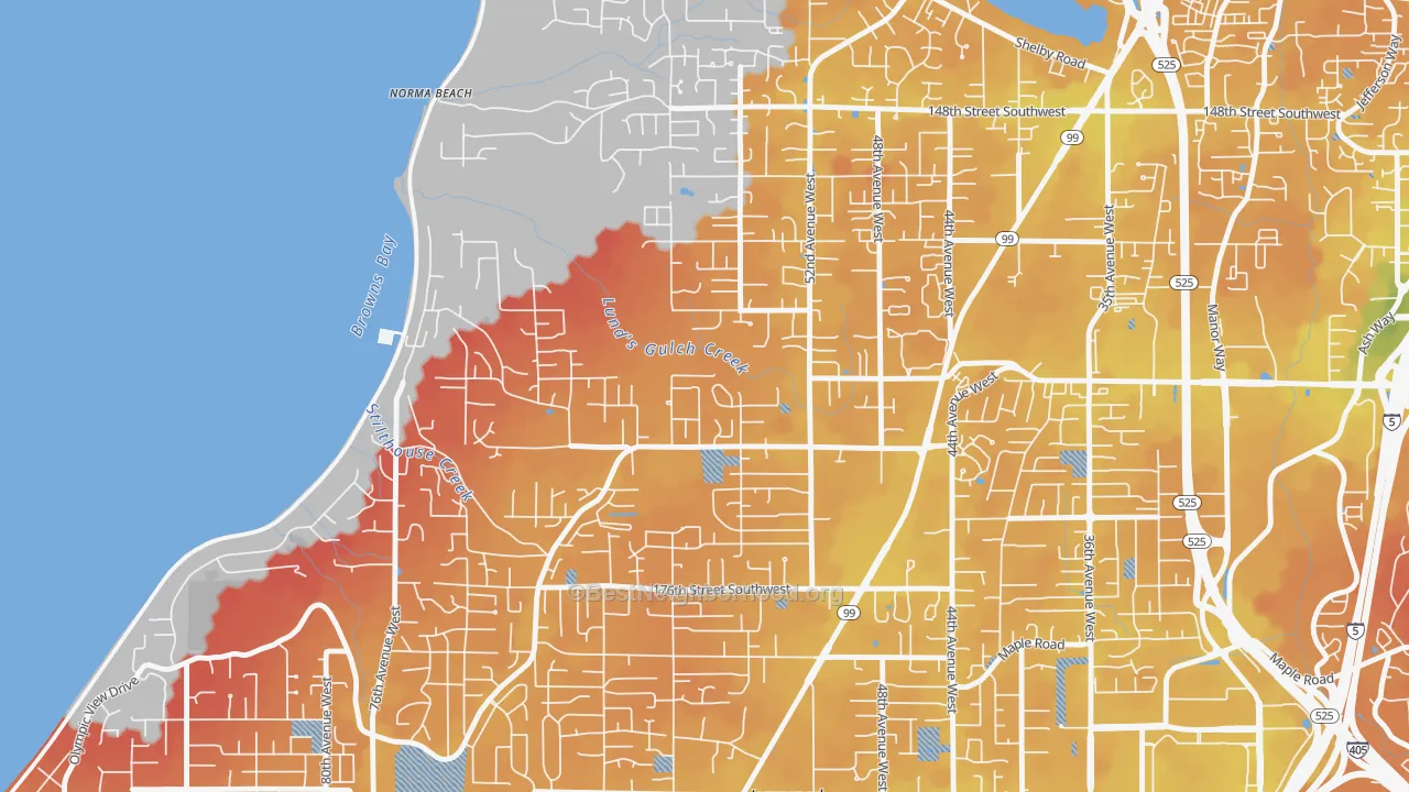 Transit Grade map of Meadowdale, Lynnwood, WA