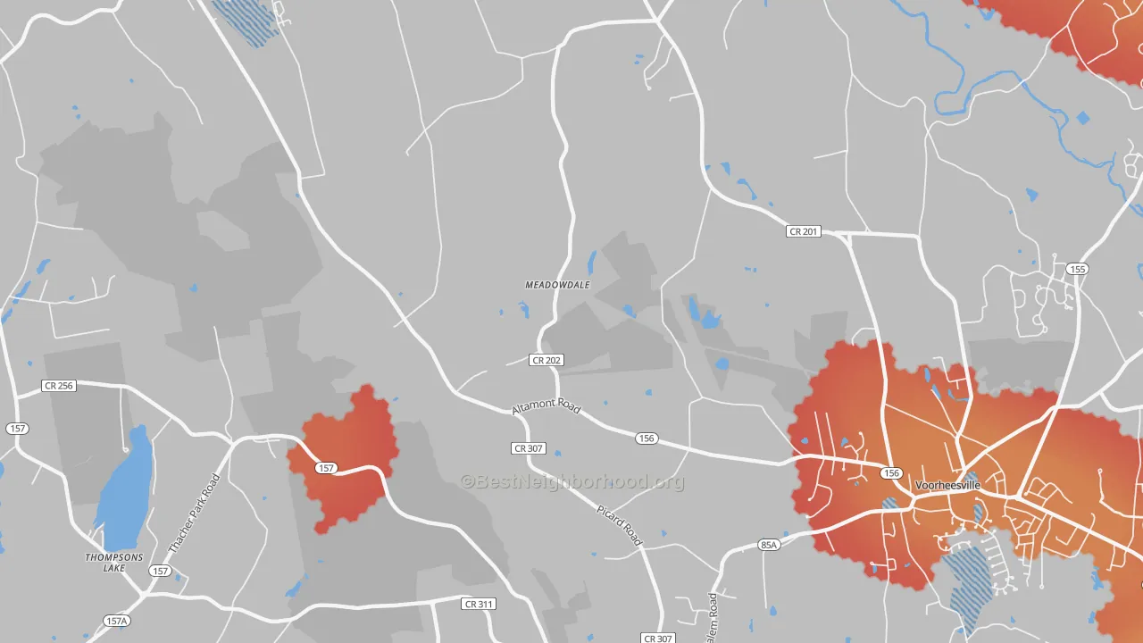 Transit Grade map of Meadowdale, NY