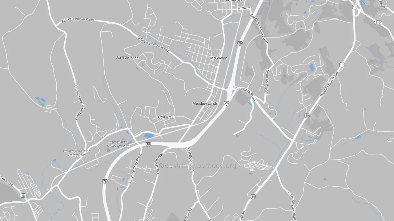 Transit Grade map of Meadowlands, PA