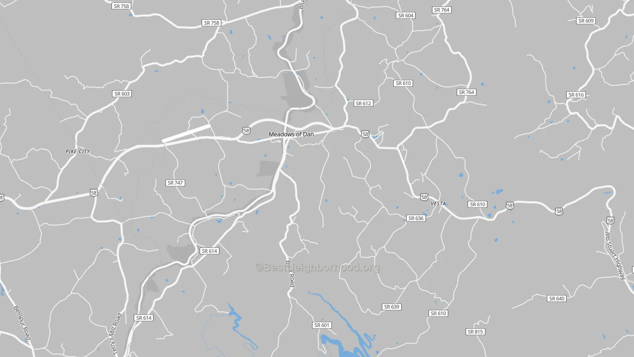 Transit Grade map of Meadows Of Dan, VA