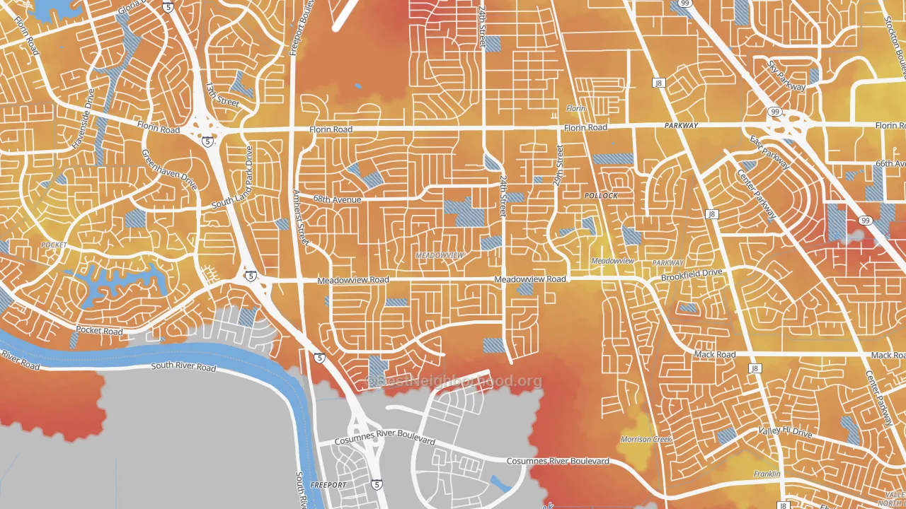 Transit Grade map of Meadowview, Sacramento, CA