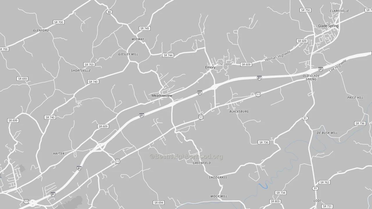 Transit Grade map of Meadowview, VA
