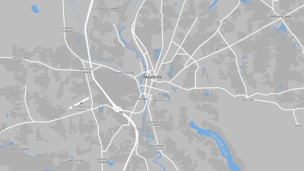 Transit Grade map of Meadville, PA