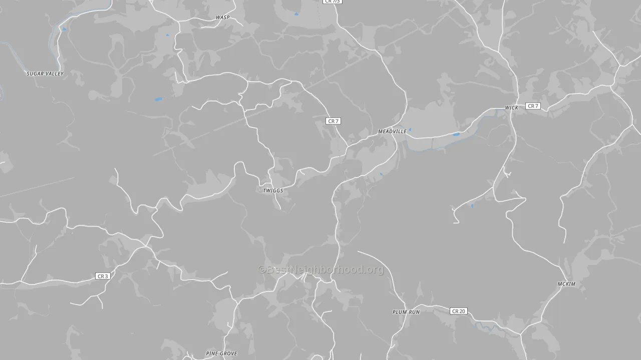 Transit Grade map of Meadville, WV