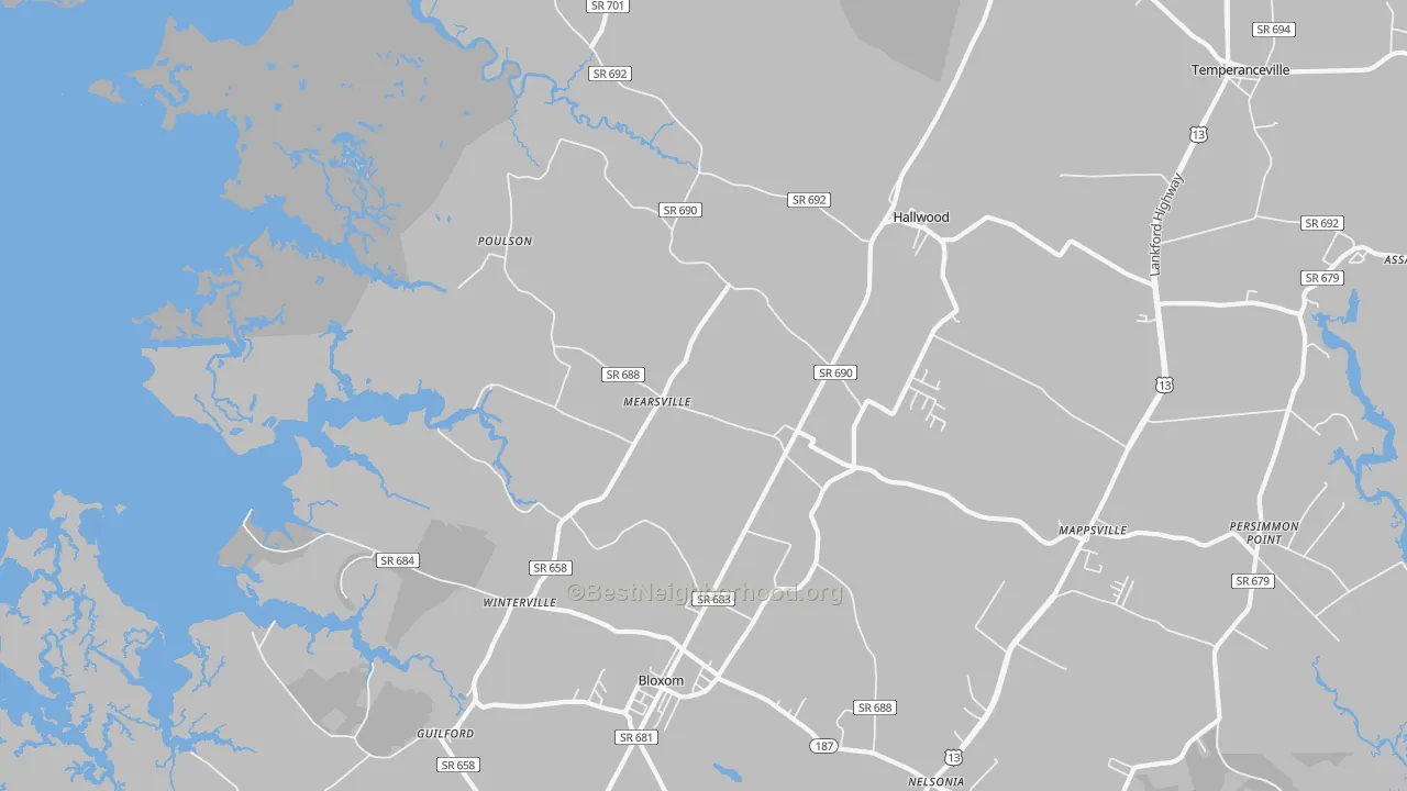 Transit Grade map of Mears, VA