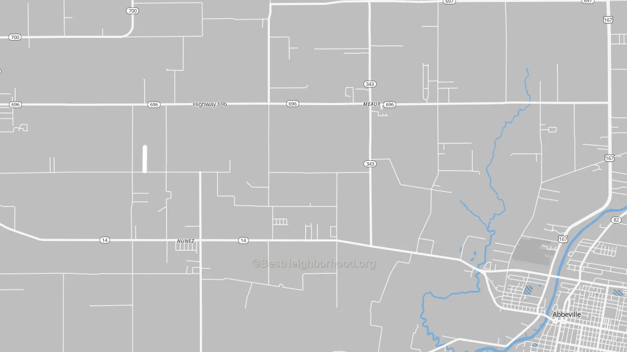 Transit Grade map of Meaux, LA