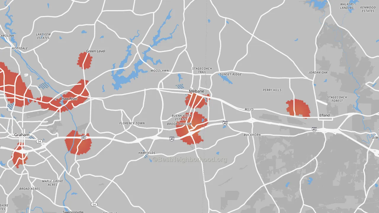 Transit Grade map of Mebane, NC