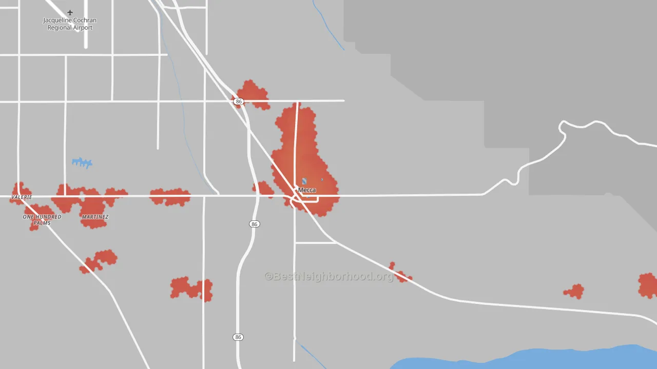 Transit Grade map of Mecca, CA
