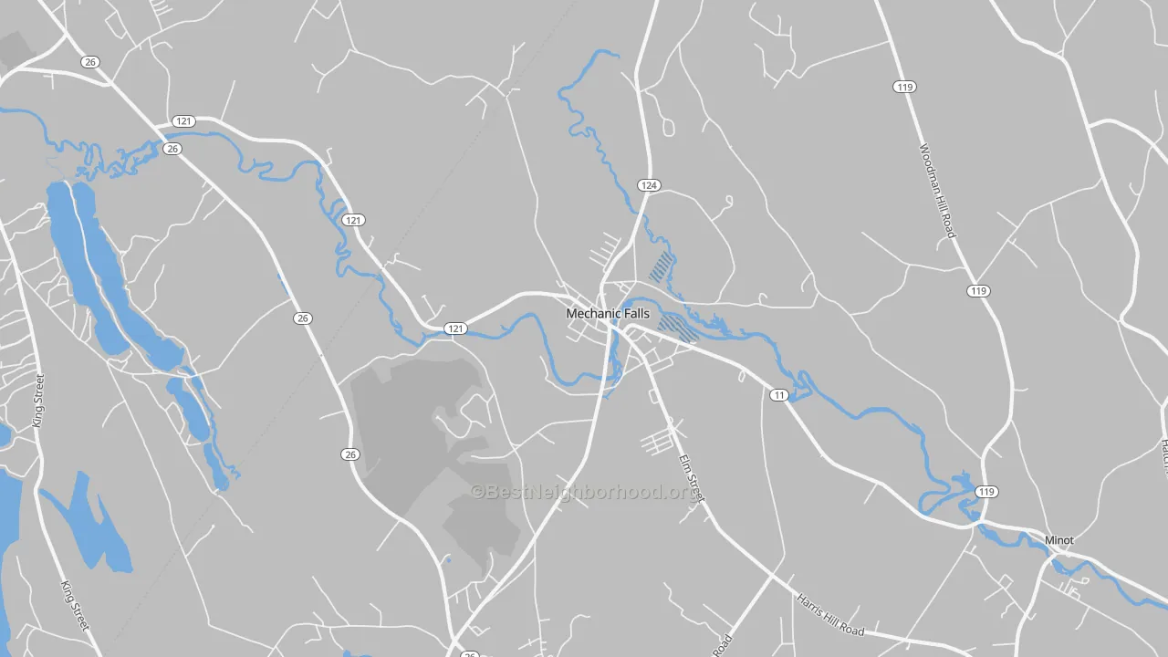 Transit Grade map of Mechanic Falls, ME