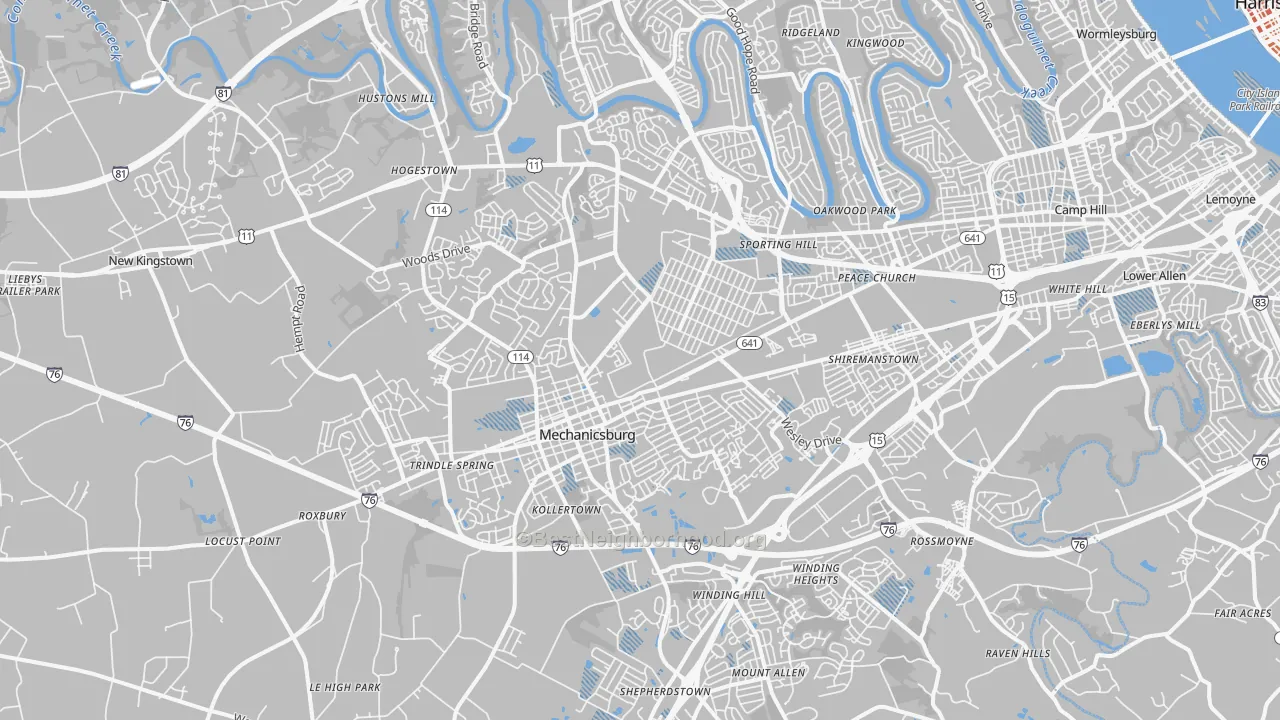 Transit Grade map of Mechanicsburg, PA
