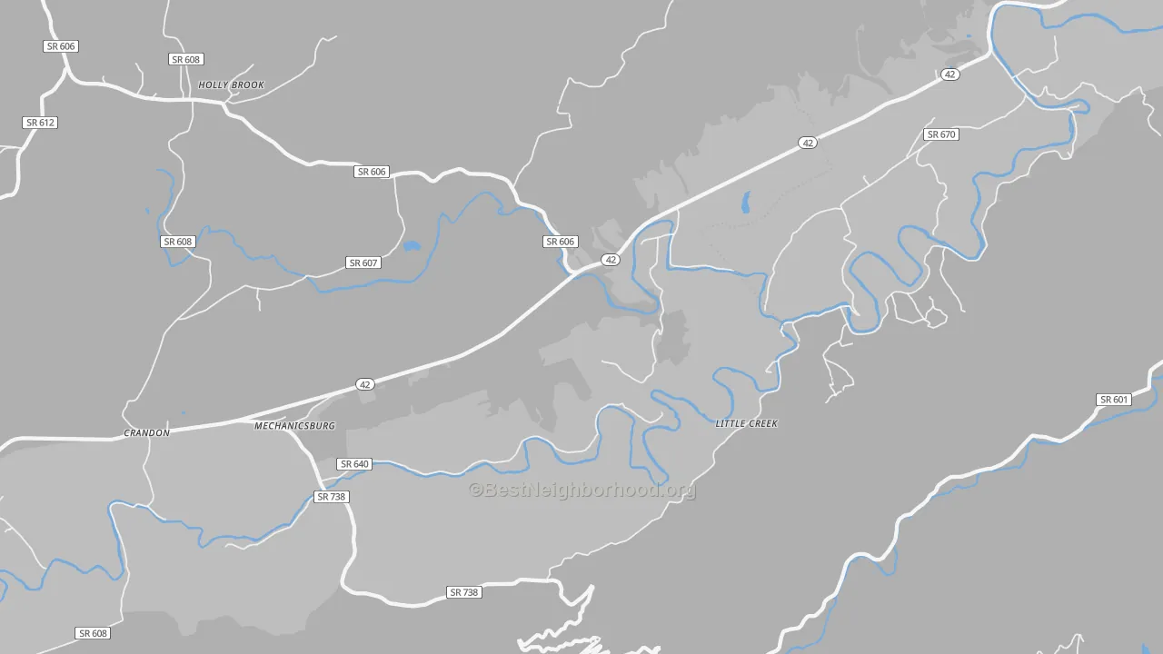 Transit Grade map of Mechanicsburg, VA