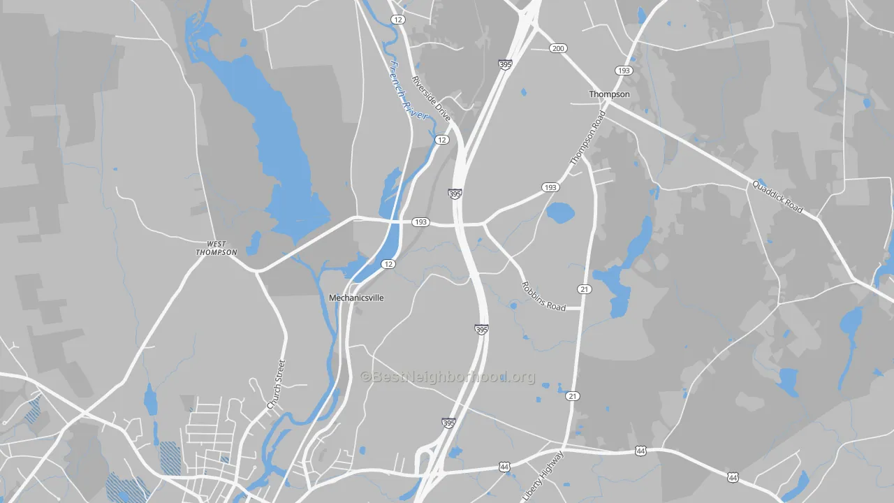 Transit Grade map of Mechanicsville, CT