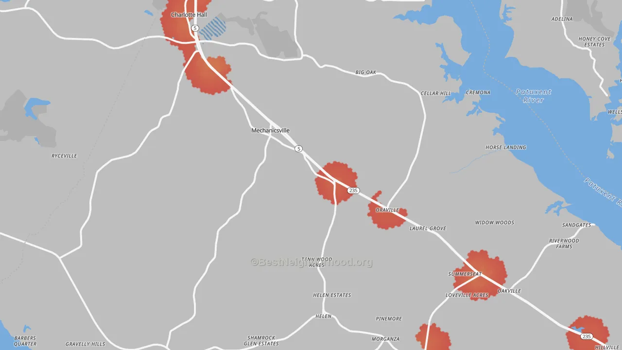 Transit Grade map of Mechanicsville, MD
