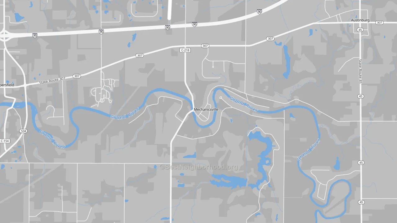 Transit Grade map of Mechanicsville, OH