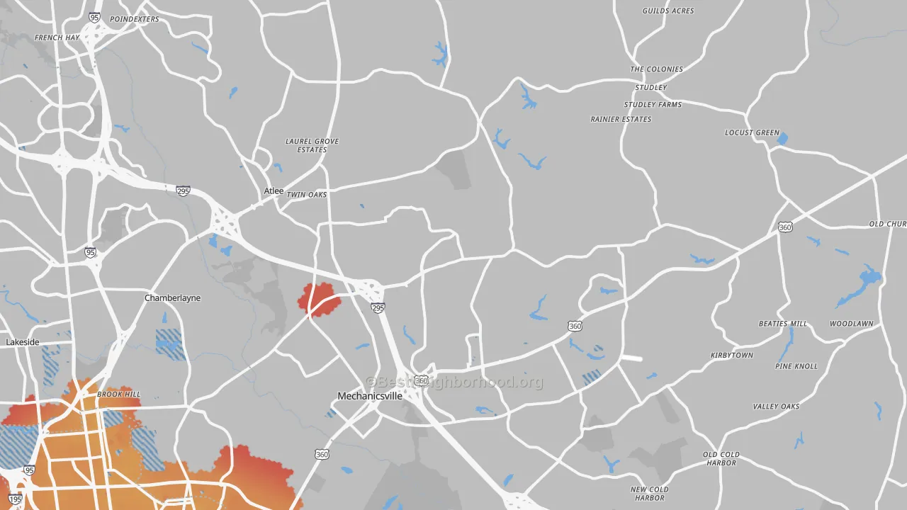 Transit Grade map of Mechanicsville, VA