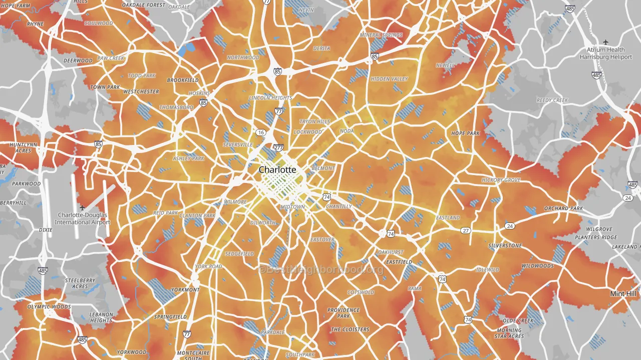 Transit Grade map of Mecklenburg County, NC