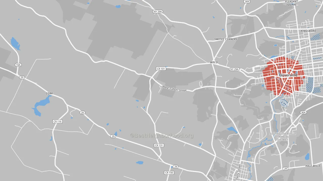 Transit Grade map of Meco, NY