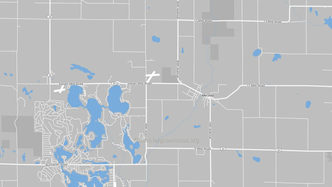 Transit Grade map of Mecosta, MI