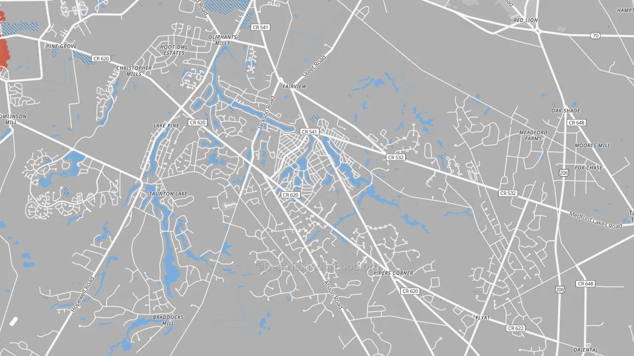 Transit Grade map of Medford Lakes, NJ