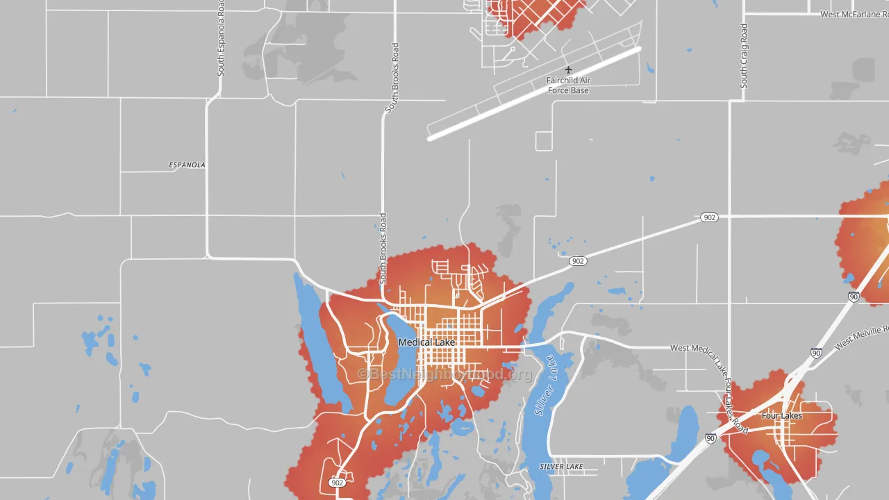 Transit Grade map of Medical Lake, WA
