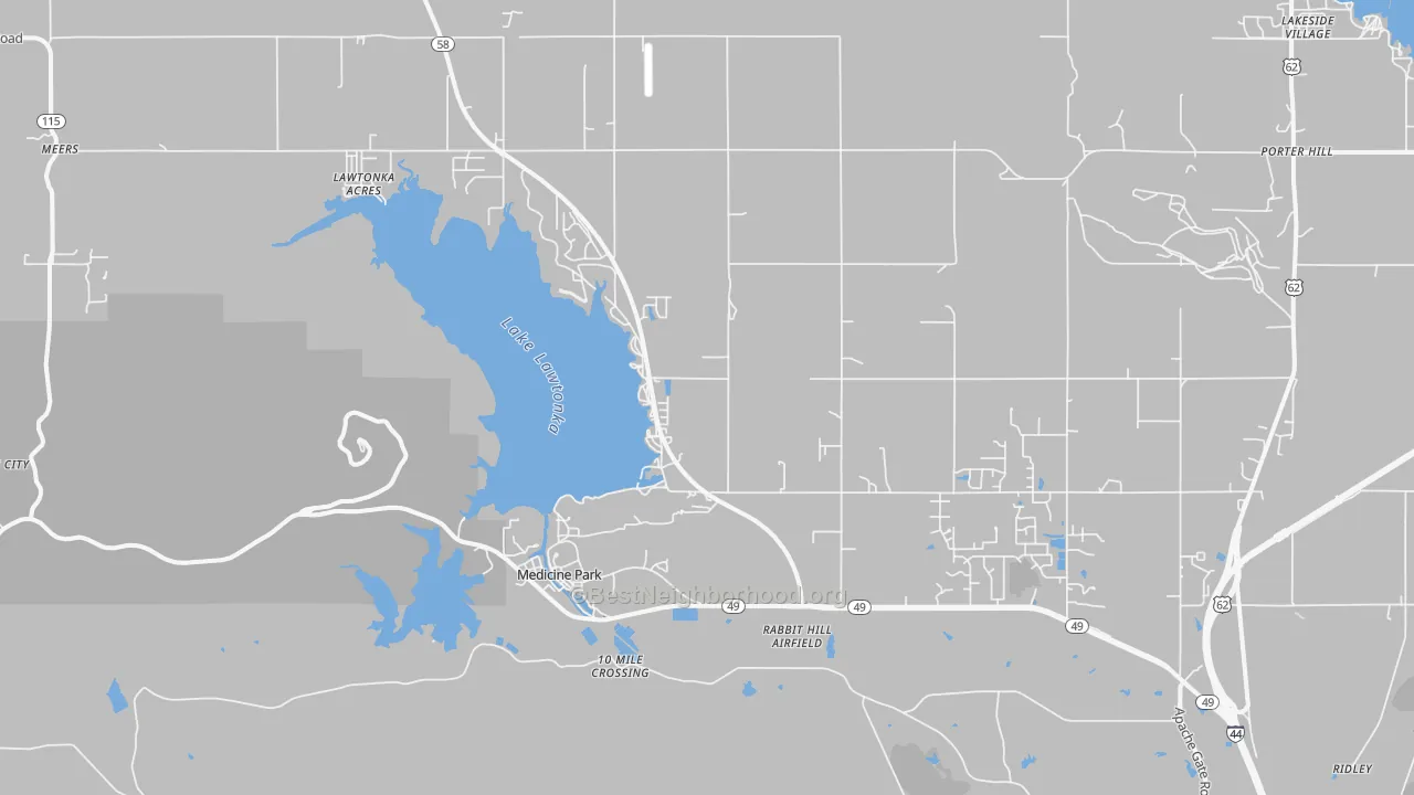 Transit Grade map of Medicine Park, OK