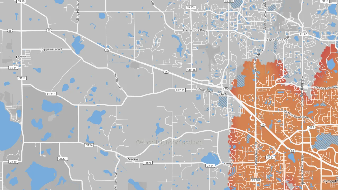 Transit Grade map of Medina, MN
