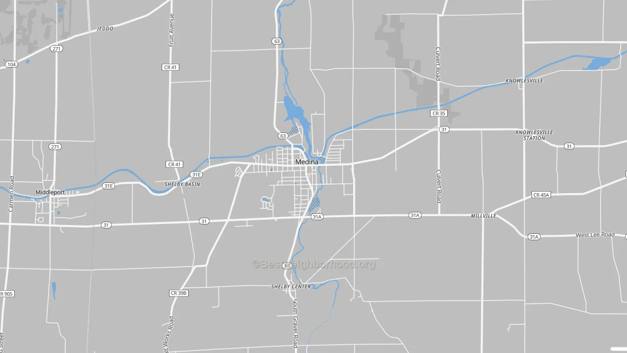 Transit Grade map of Medina, NY