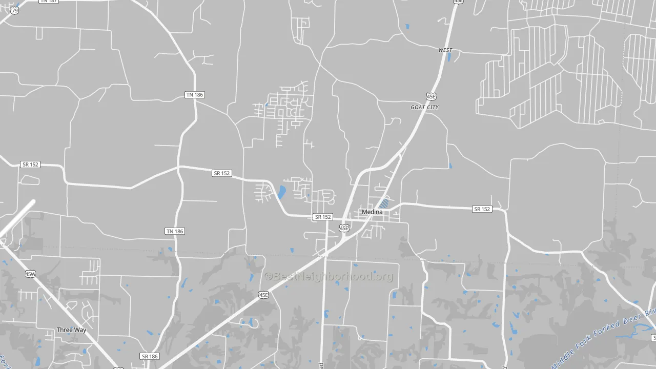 Transit Grade map of Medina, TN