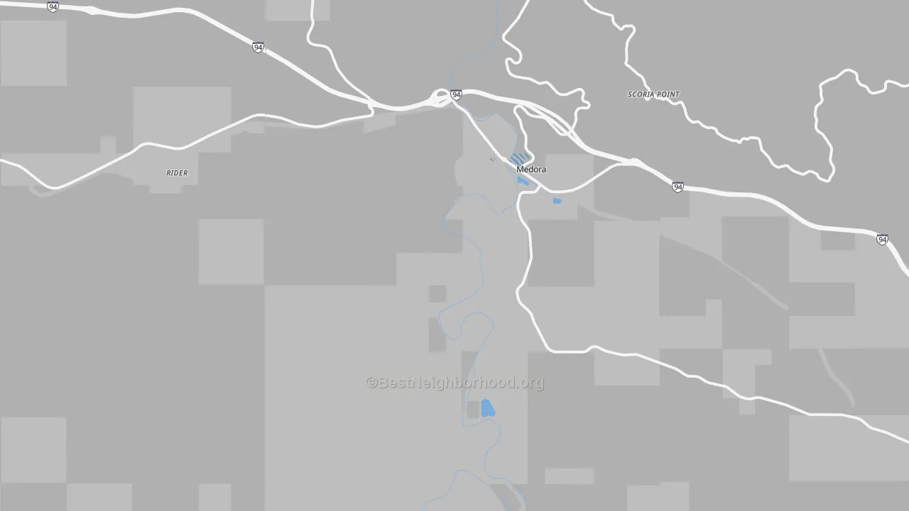 Transit Grade map of Medora, ND