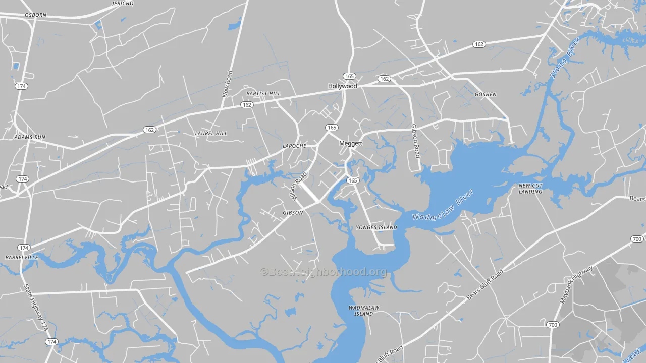 Transit Grade map of Meggett, SC