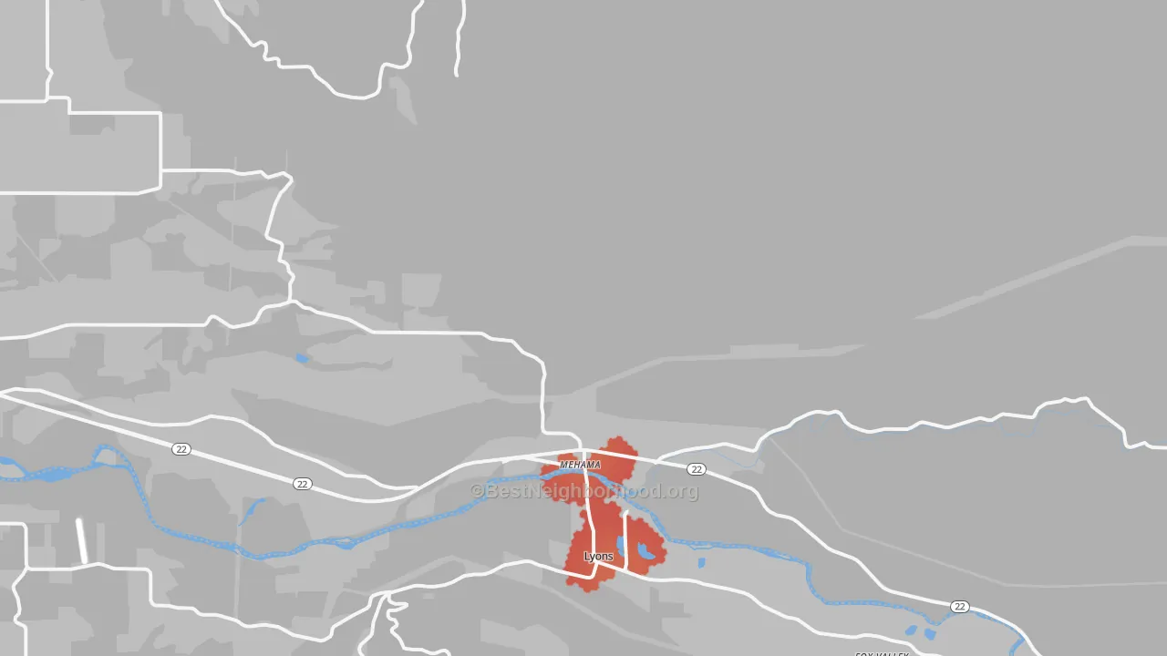 Transit Grade map of Mehama, OR