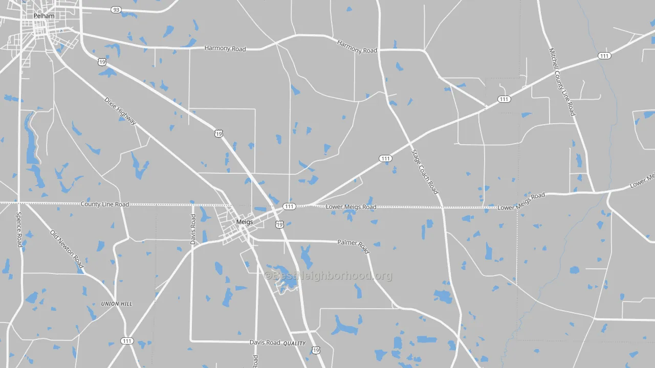 Transit Grade map of Meigs, GA
