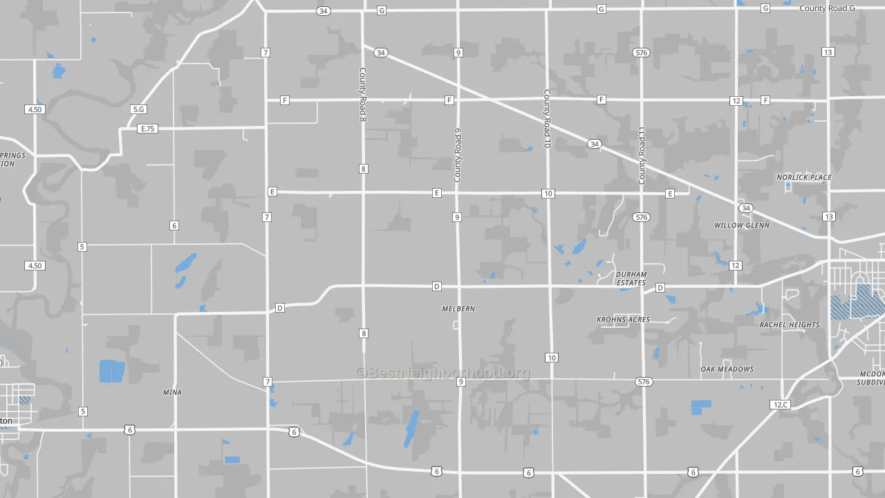 Transit Grade map of Melbern, OH