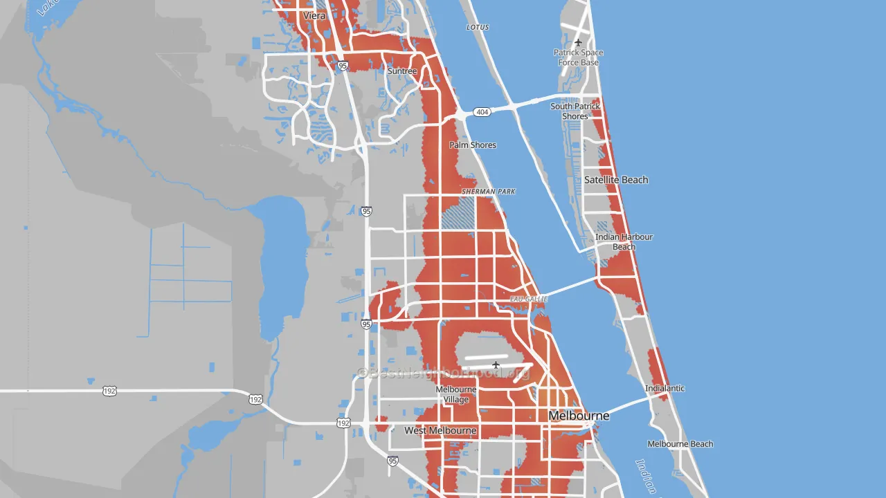 Transit Grade map of Melbourne, FL