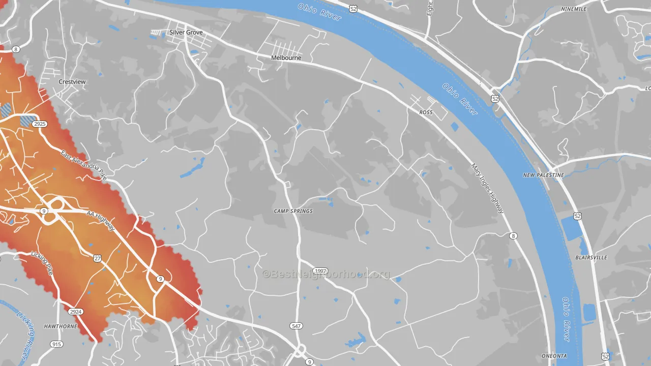 Transit Grade map of Melbourne, KY