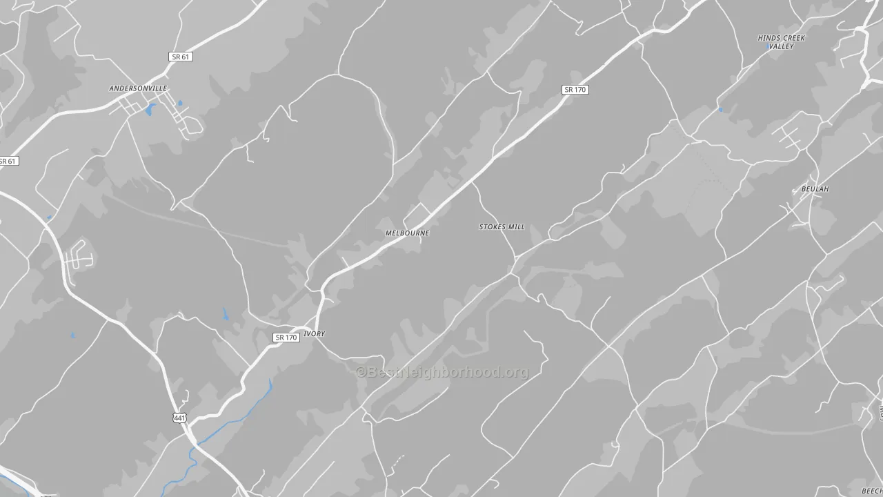 Transit Grade map of Melbourne, TN